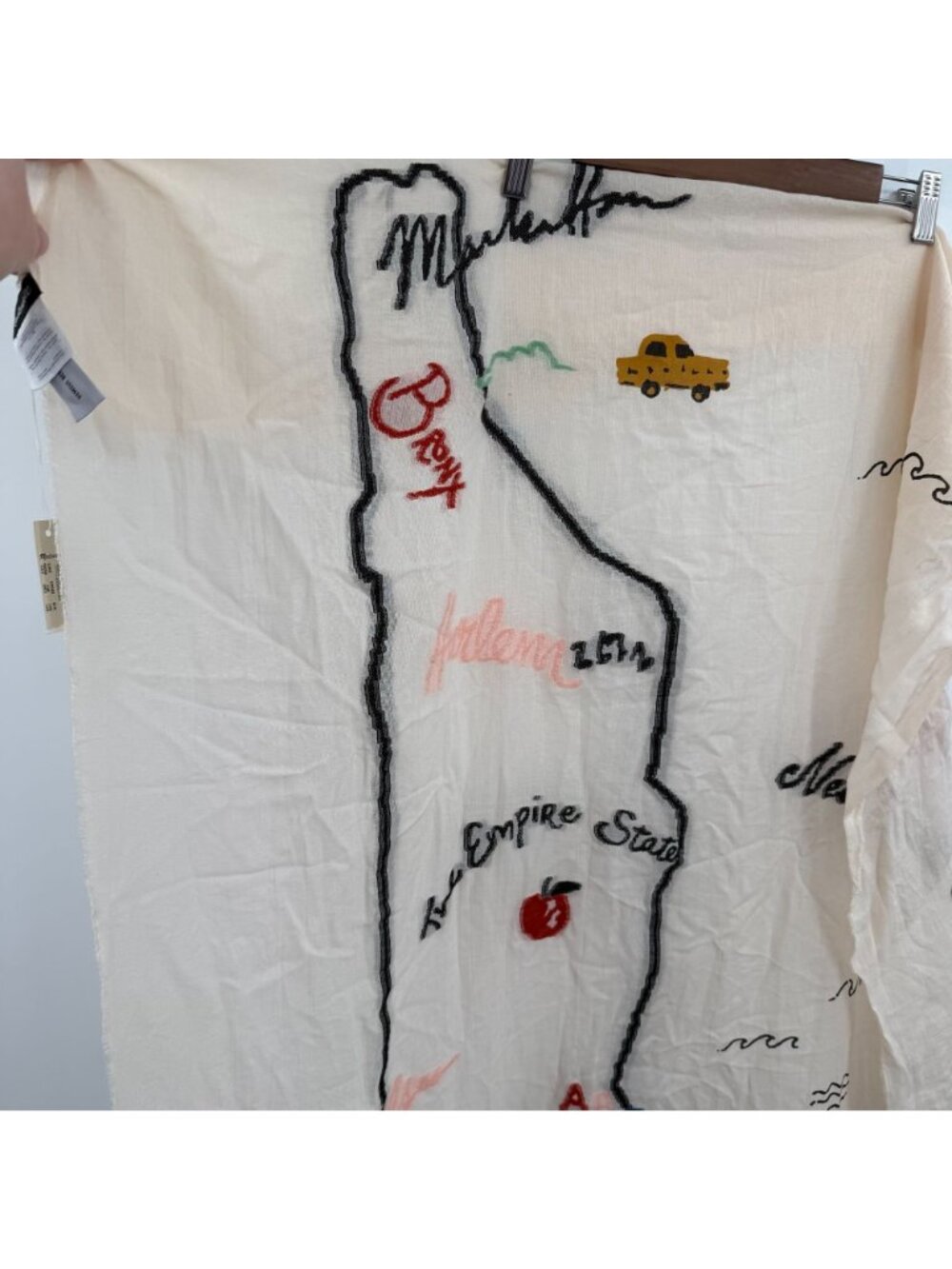 Madewell Subway Graffiti Map Scarf New York City Neighborhoods 69 1/4" X 34"W - Picture 3 of 9